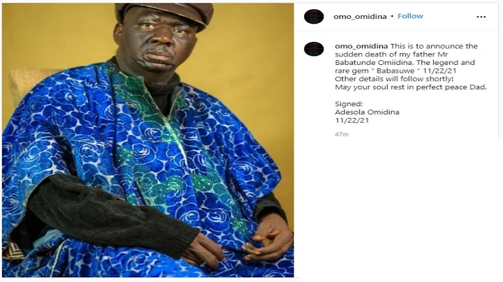 BREAKING NEWS: Veteran Nigerian actor Baba Suwe dies at 63