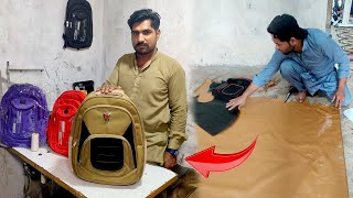 Leather School Bag Making By Hand To Hand Process