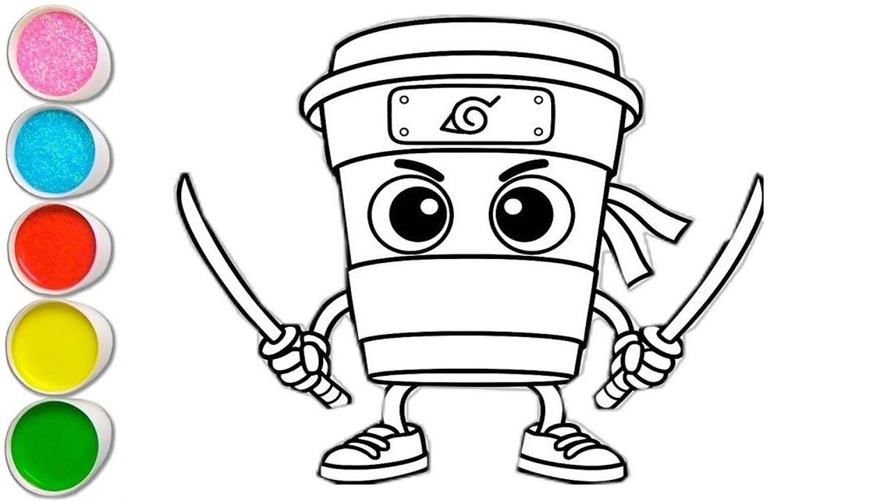 Cute Cappuccino Assassino ☕️🚀💕 Drawing, Painting & Coloring For Kids and Toddlers_ Coloring Page 1M