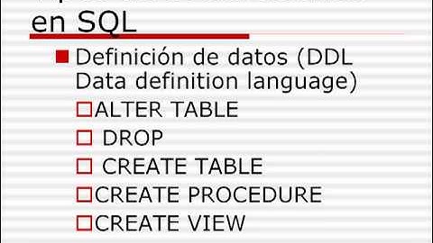 Certificación DB2, Partes del lenguaje SQL parte 1