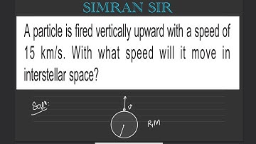 A particle is fired vertically upward with a speed of 15km/s with what speed will it move in