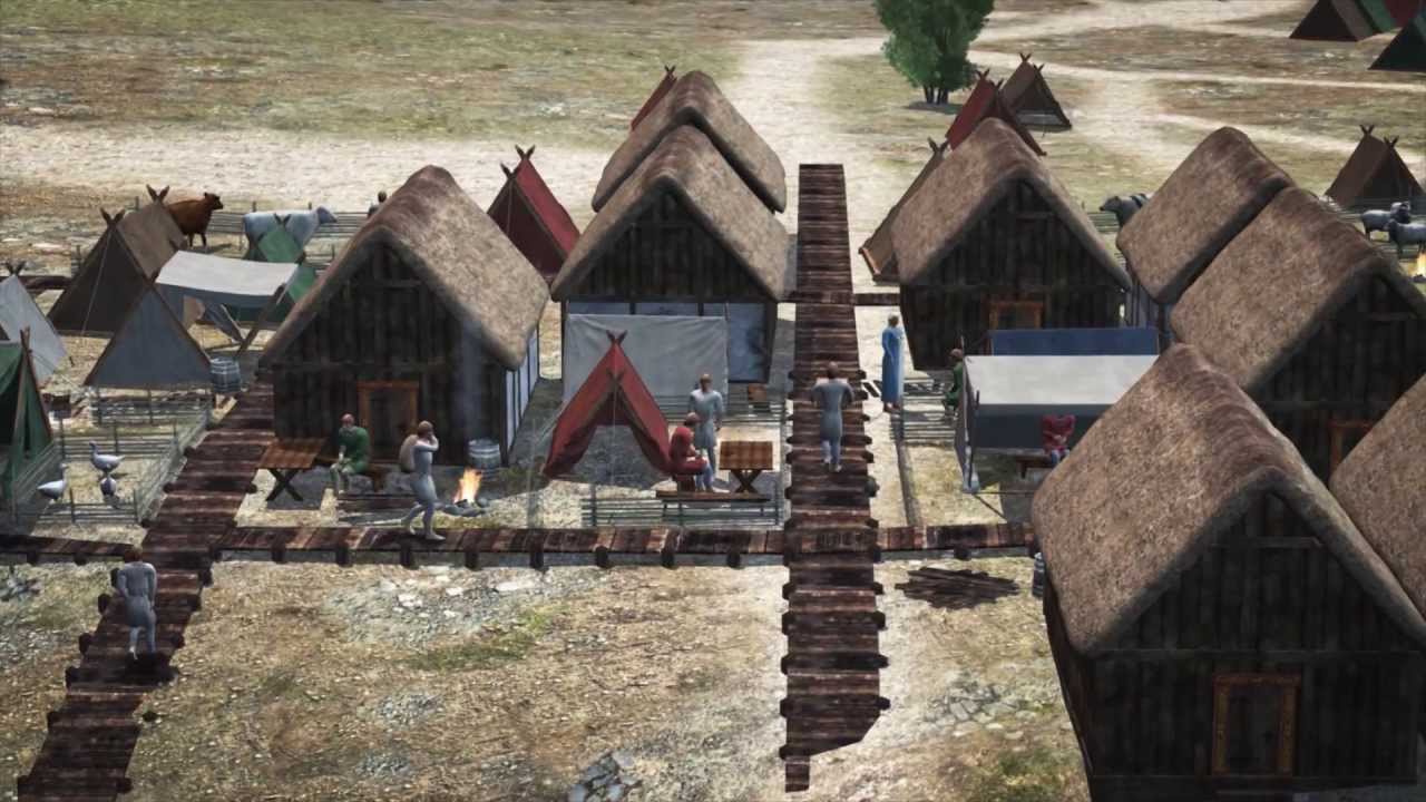 3D-animation af vikingetidens kongsgård ved Tissø