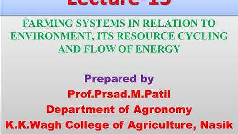 Farming system in relation to Environment by Prasad Mukundrao Patil