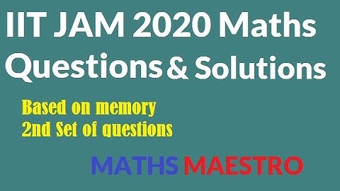 IIT JAM 2020 Questions and Answers