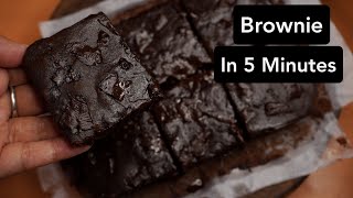 Brownie In Microwave Oven (No Convection Mode) | Eggless Chocolate Brownie In 5 Minutes