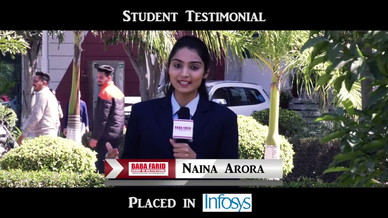 Naina Arora  Placed in Infosys  Student Testimonial  BFGI