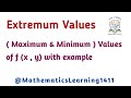 Extremum Values (Minimum & Maximum Values) / Two Variables Function / Examples #maths #viral