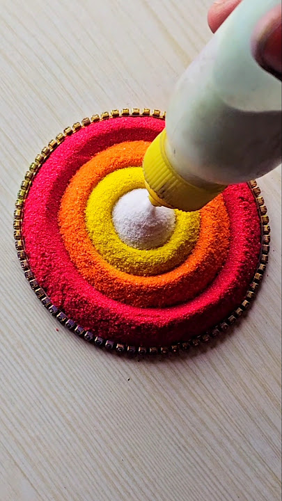 Beautiful Peacock Rangoli Design Easy #rangolidesigns​ #rangoli​ #shorts​