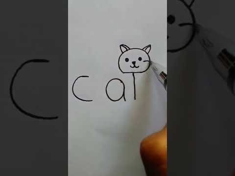 #shorts How To Draw a Simple Cat 🐈 #art #cat #drawing #viral