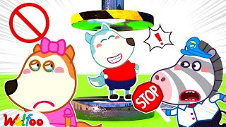 No No Play Safe, Wolfoo Dont Touch The Hydraulic Press - Learn Safety Tips Wolfoo Fanimation