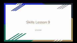 Skills Unit 5 Lesson 9