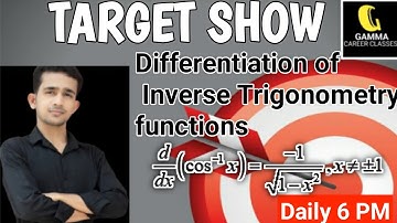 Differentiation of Inverse Trigonometry functions formula -2 || Target show || Maths by Ashwani