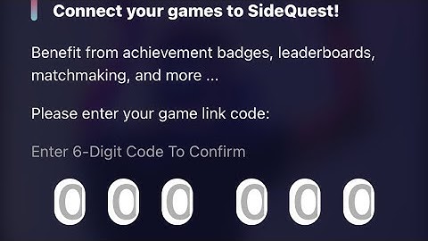 How to get past the code to link sidequest with oculus