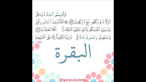 القارئ سعود الشريم - سورة البقرة - من الآية 43 إلى الآية 48