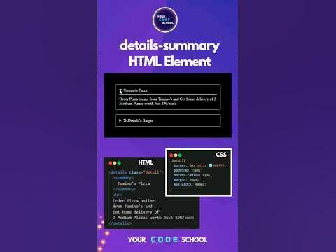 Collapsible panel using details-summary tags in HTML & CSS 🤩👨🏼💻 | Your ...