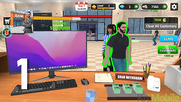 Idle Bank Simulator Money Game Gameplay Walkthrough Part 1 - Day 1 (Android, IOS)