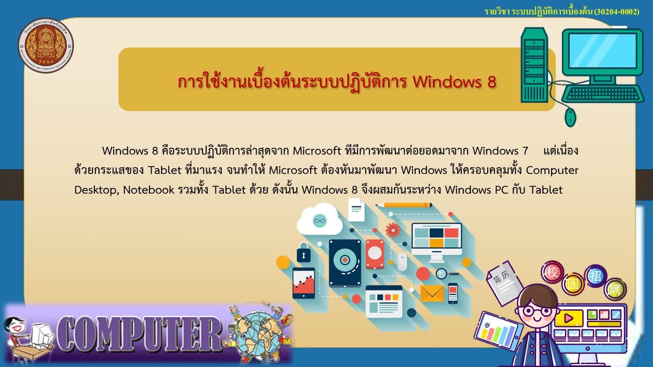 โปรแกรม ระบบ ปฏิบัติการ มี อะไร บ้าง  Update  หน่วยยที่ 6 การใช้งานโปรแกรมระบบปฏิบัติการ Windows 8 เบื้องต้น