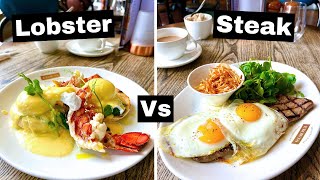 The BEST Breakfast! - Lobster Benedict vs Steak & Eggs - Who Wins?