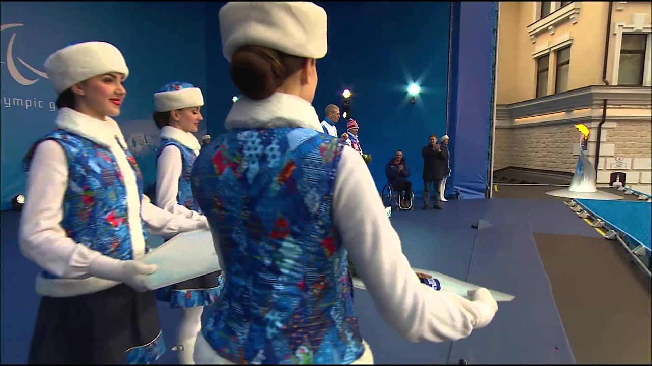 Men's 15 km distance biathlon standing Victory Ceremony | Biathlon | Sochi 2014 Paralympics