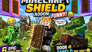 🔥 MINECRAFT SHIELD ADDON 😱 | 6 EPIC SHIELDS + Funny Shields 😂 | Minecraft Bedrock screenshot 1