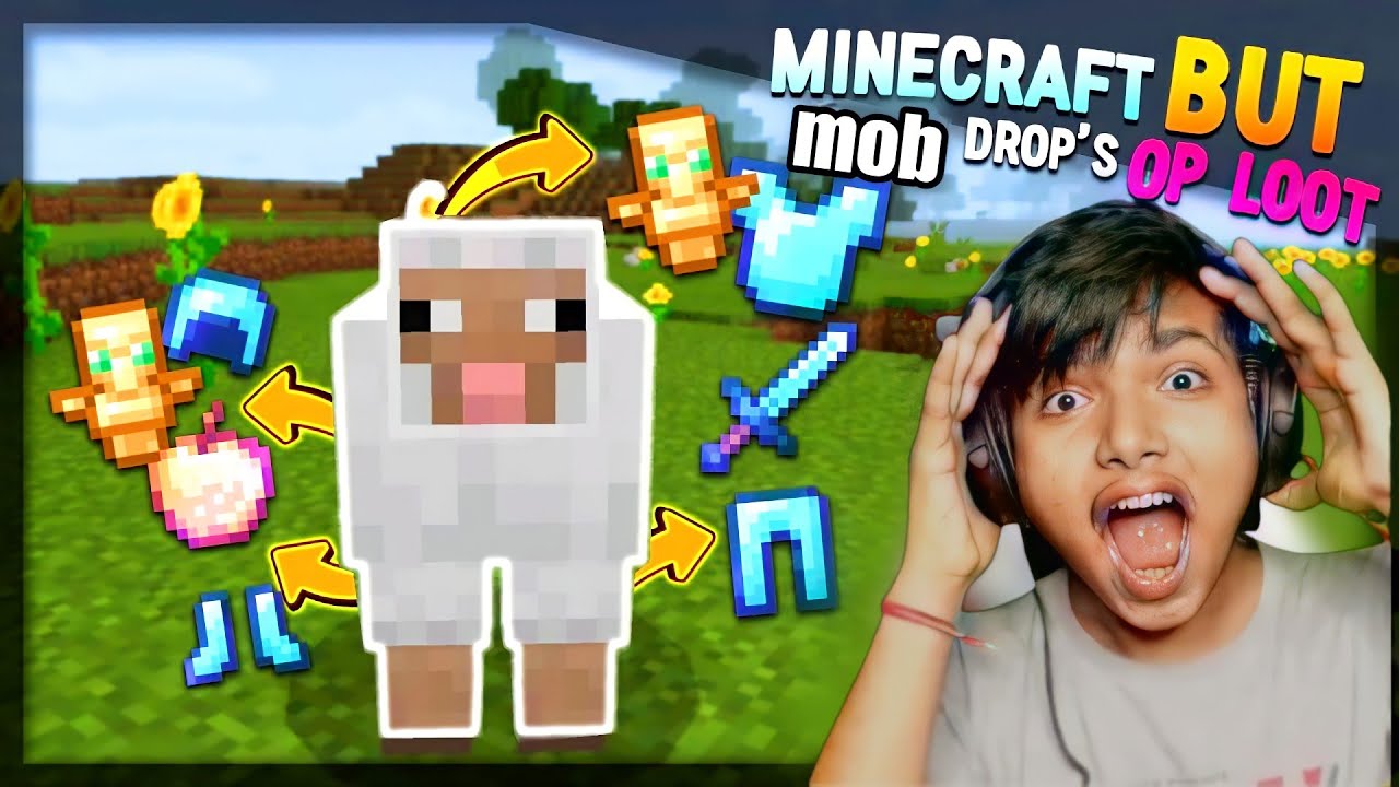 Minecraft But Mob Drop Op Loot - YouTube