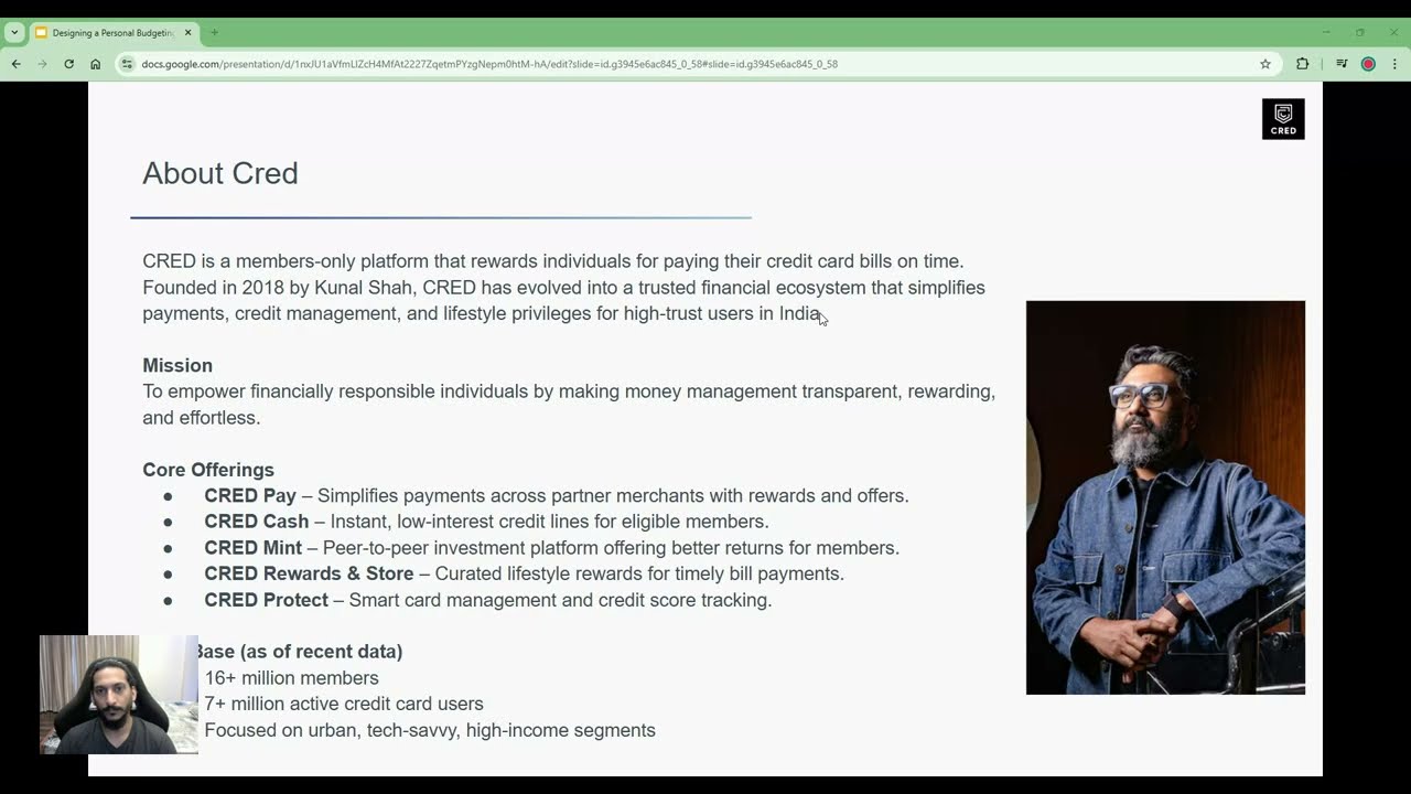 Designing a Personal Budgeting app for Cred