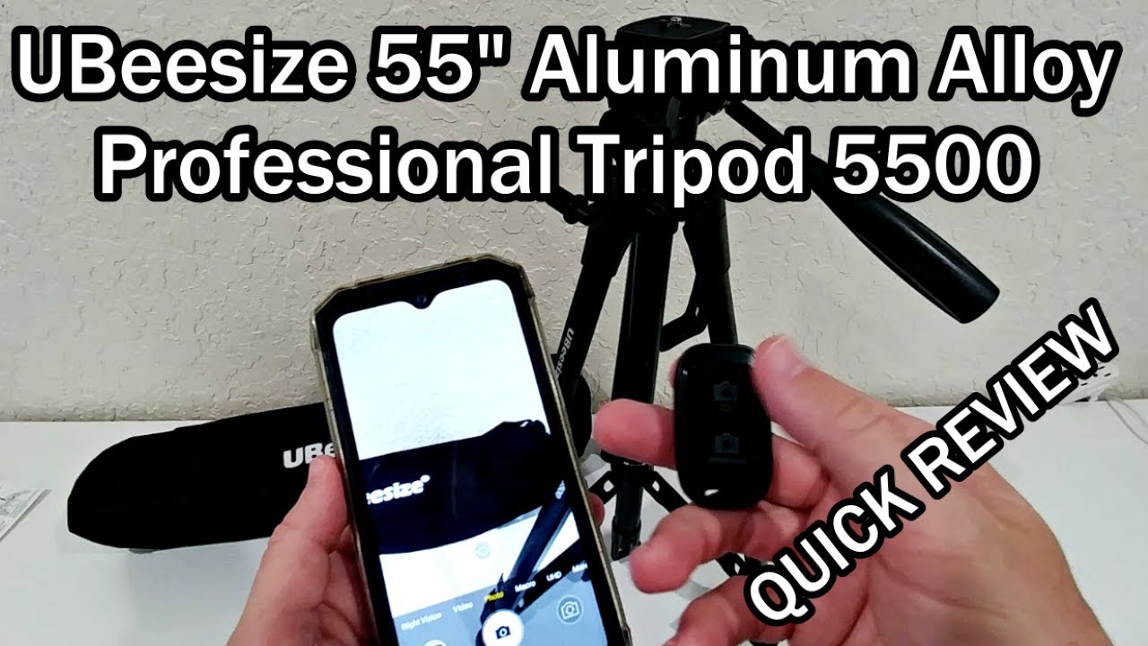 UBeesize 55 Aluminum Alloy Professional Tripod 5500 With Wireless Remote and Phone Holder REVIEW