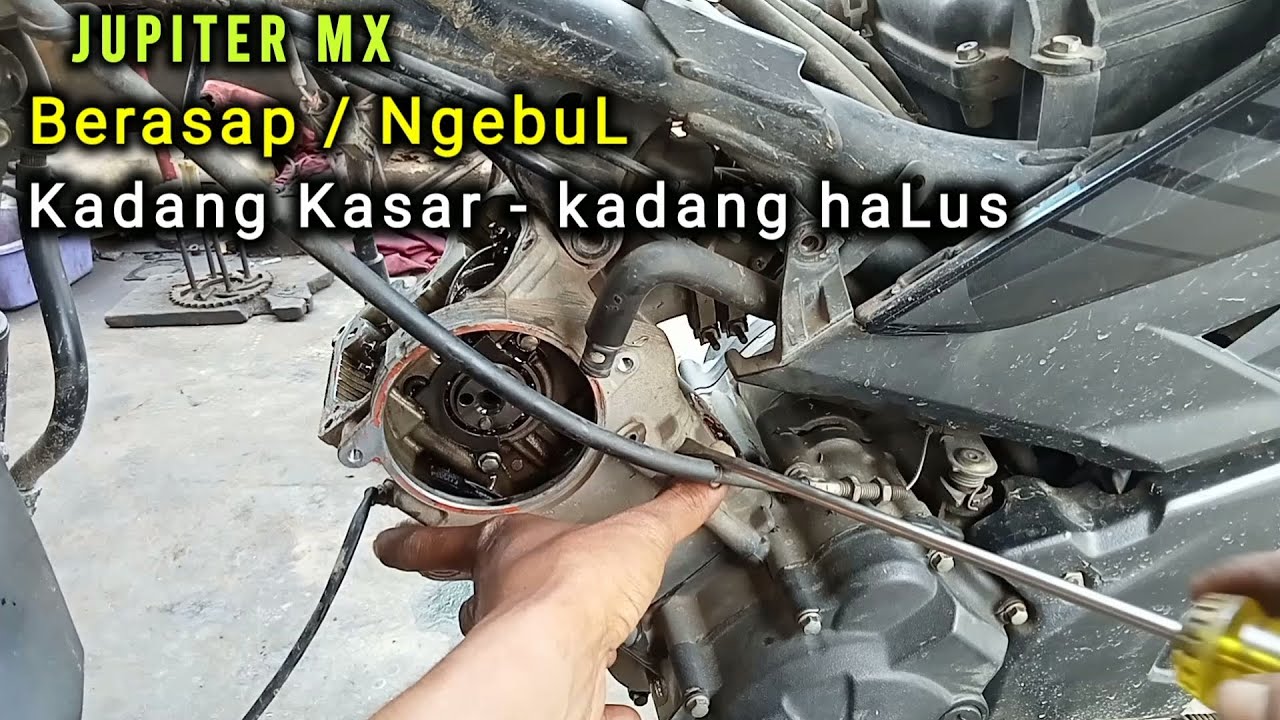 Motor berasap tipis saat di geber & Kadang Kasar Kadang haLus ini penyebab nya Jupiter MX king