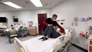 Bed mobility, supine to sit