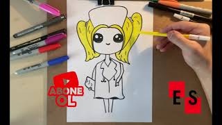 Hemşire Çizimi / Nurse Drawing / Nasıl Çizilir ? / How to Draw ? / @E.S.Platform