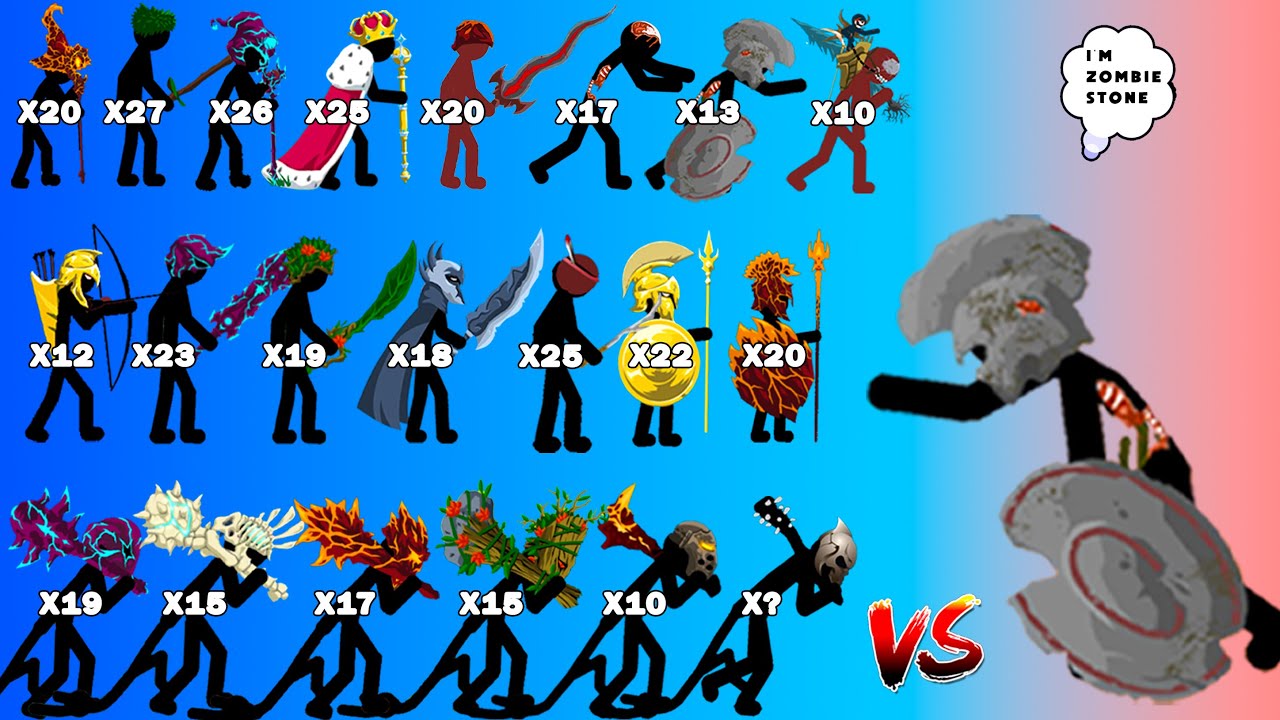 Zombie Stone Giant Vs All Stick Figures Army In Stick War Legacy