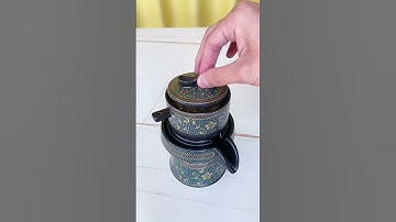 Bộ Ấm Chén Pha Trà Cối Xay  (bao gồm 1 ấm trà, 6 chén trà và 1 bộ cối xay) kèm hộp quà tặng