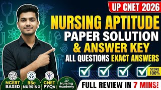 UP CNET Paper Solution 2026: Nursing Aptitude Exact Questions & Answers