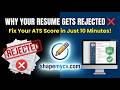 Get 95%+ ATS Score in Minutes - (Using ShapeMyCV) - Best Resume/CV Builder App