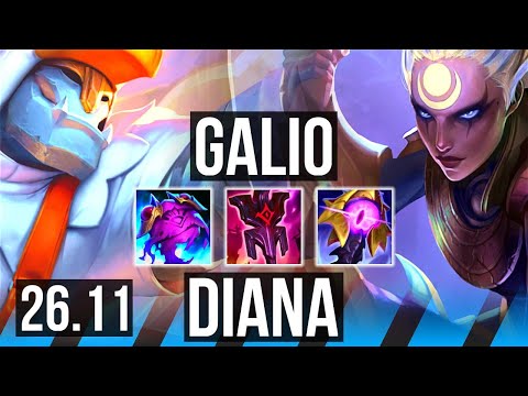 GALIO vs DIANA (MID) | Good KDA: 7/1/13 | KR Grandmaster | 26.11