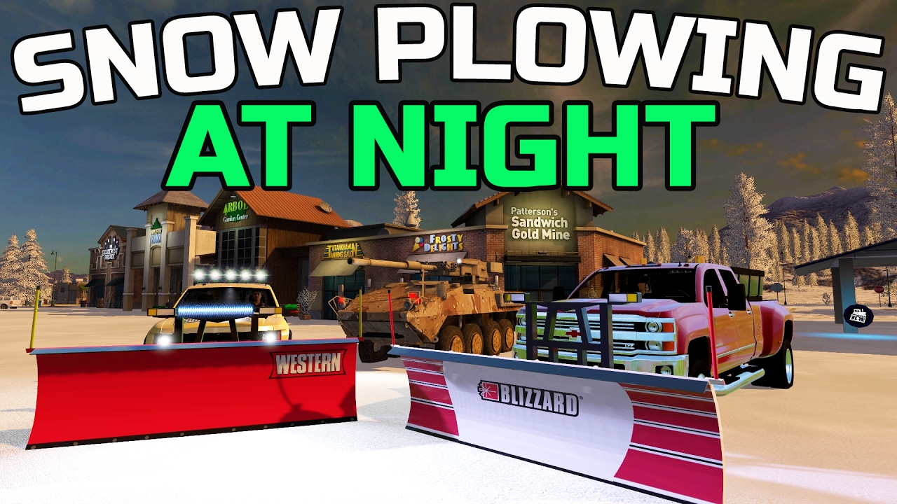 FARMING SIMULATOR 2017 SNOWPLOWING IN THE DARK MULTIPLAYER YouTube