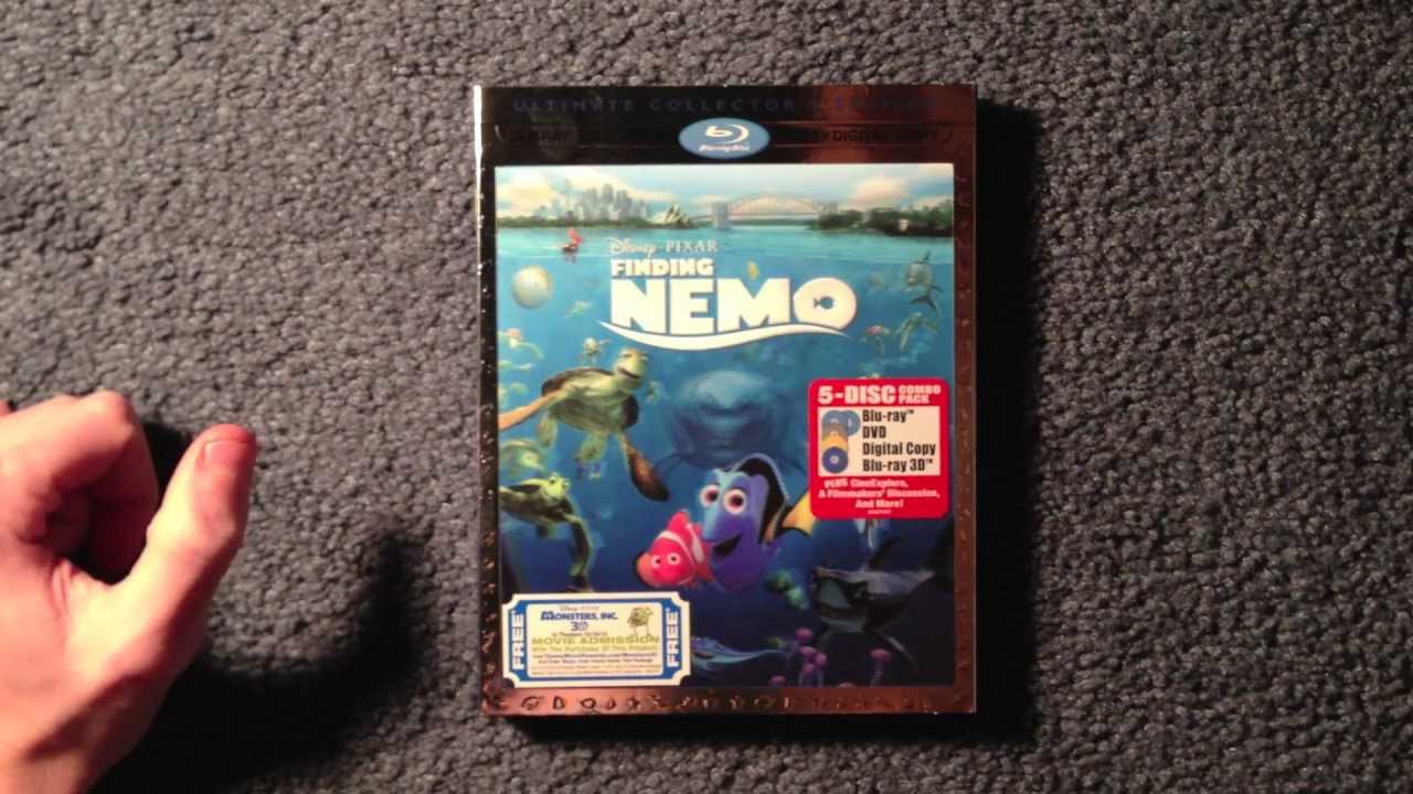 Unboxing Finding Nemo BluRay 3D/BluRay/DVD/Digital Copy YouTube
