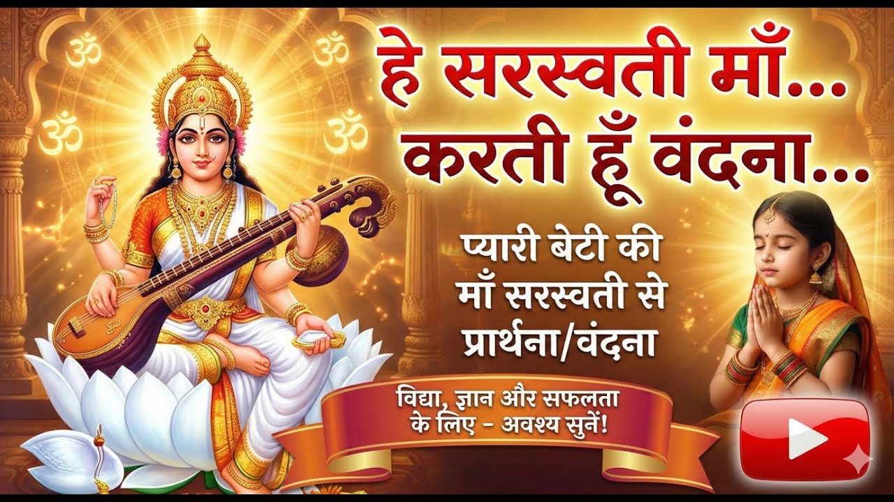 हे सरस्वती माँ करती हूँ वंदना | Maa Saraswati Vandana for School Students & Study | Morning Prayer 🙏