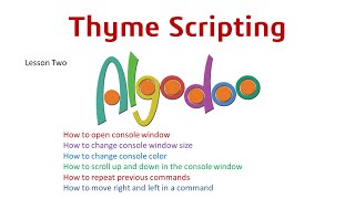 Algodoo | Scripting in Thyme | The Console | Lesson 2