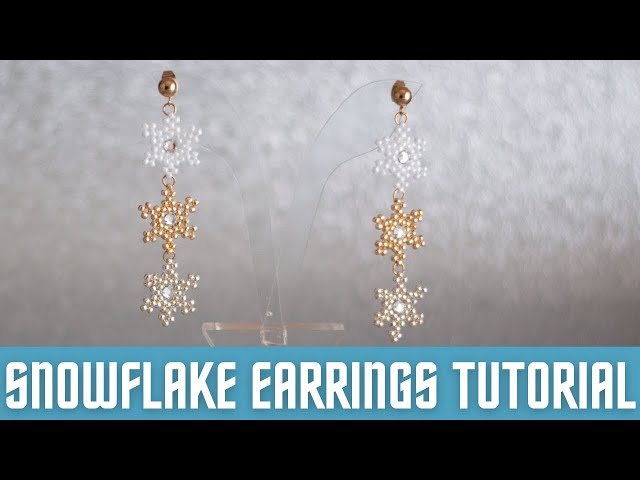 Snowflake earrings tutorial/Easy beaded earrings tutorial/How to Make  Snowflake Earrings 
