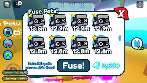 Fusing 8 golden cyber foxes and 4 golden happy computers ( pet sim x)