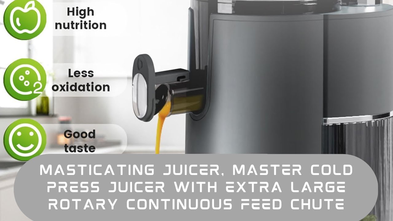 Masticating Juicer, Master Cold Press Juicer with 4.1inch (104mm