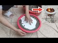 How to make a beautiful barbecue/wood burning stove using cement and plastic