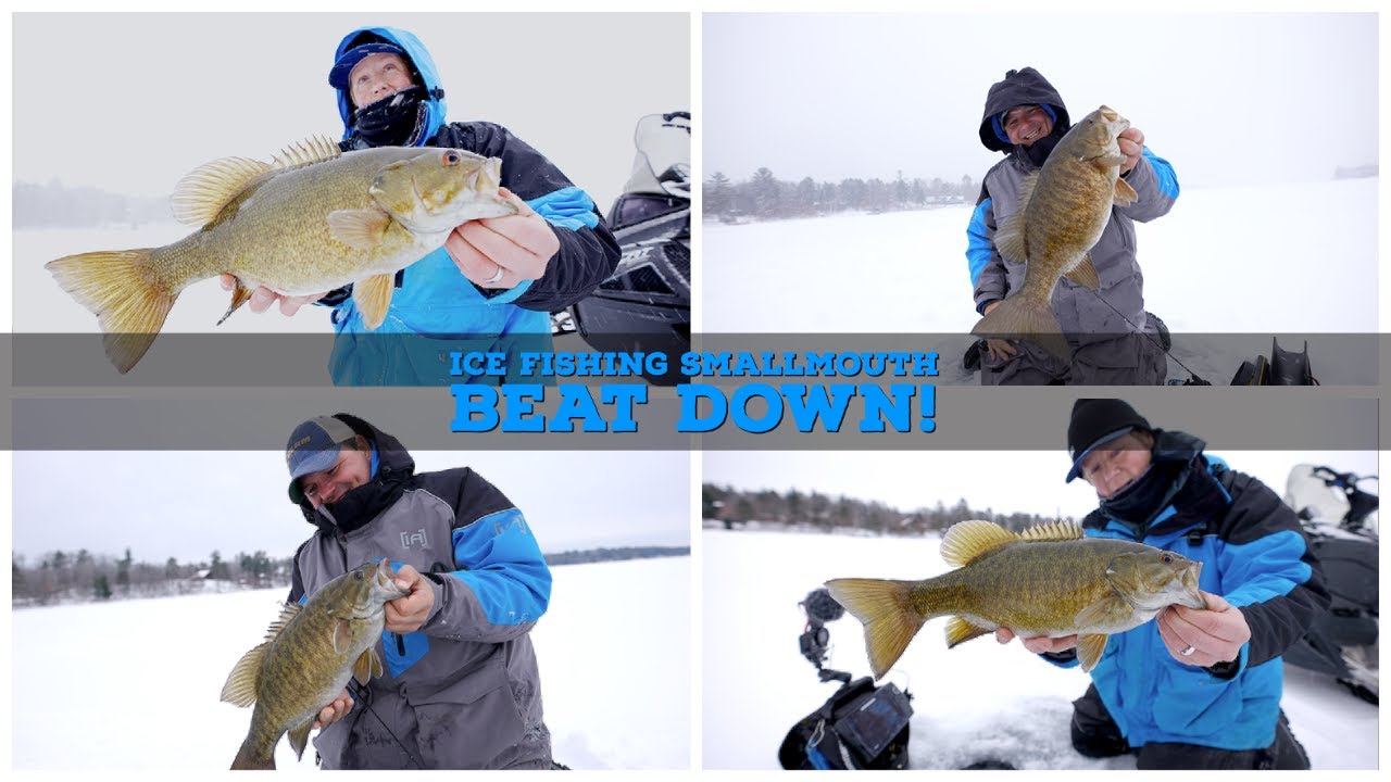 Ice Fishing Smallmouth Bass Beat Down YouTube