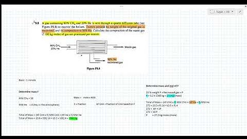 Ch 2-8 Material Balance |Q 8.8 Basic Principle & Calculation in ChemEng 7th | Himmelblau | NO SOUND