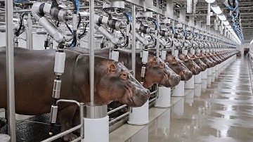 Inside the Future Hippo Milk Factory – Fully Automated AI & Bio-Robotic Production 🦛⚙️