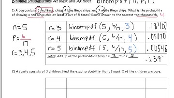 12.4-Binomial Probability-AT LEAST, AT MOST