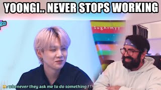 Workaholic yoongi cannot stop working, & members keep teasing him about it | Reaction
