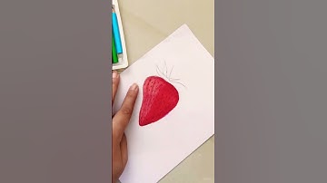 Learn how to draw strawberry🍓| Easy Realistic strawberry drawing tutorial #shorts #viral #ytshorts