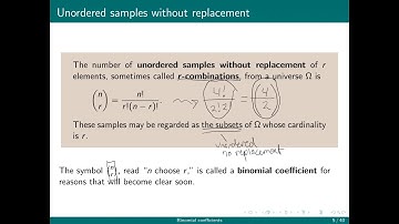 Unordered samples without replacement